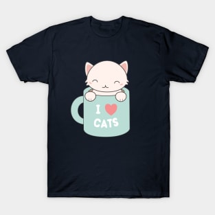 Kawaii Cute I love cats t-shirt T-Shirt